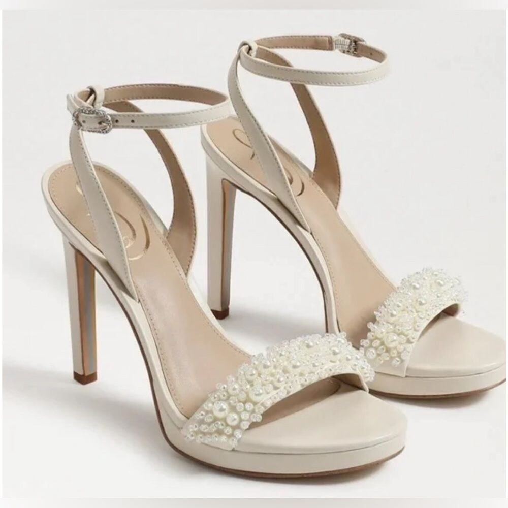 Sam Edelman Jade Pearla Embellished Women's High Heel Sandals Size 9.5 - Picture 1 of 9